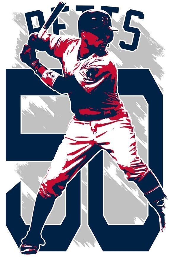 Mookie Betts Art Print Boston Red Sox Free Shipping | Etsy In 2020 | Mookie Betts, Boston Red