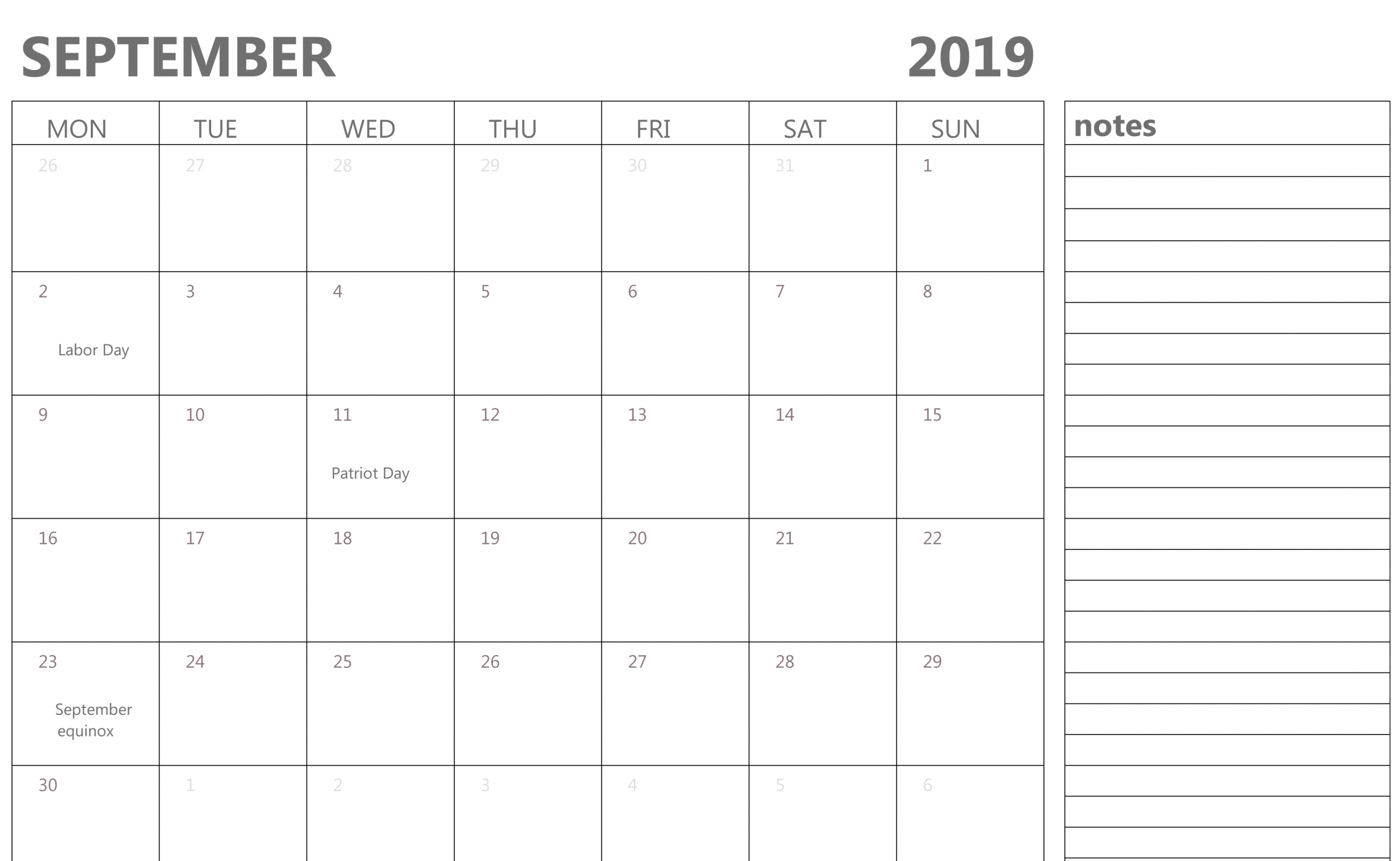 Printable Calendar With Notes | Calendar Printables Free Templates