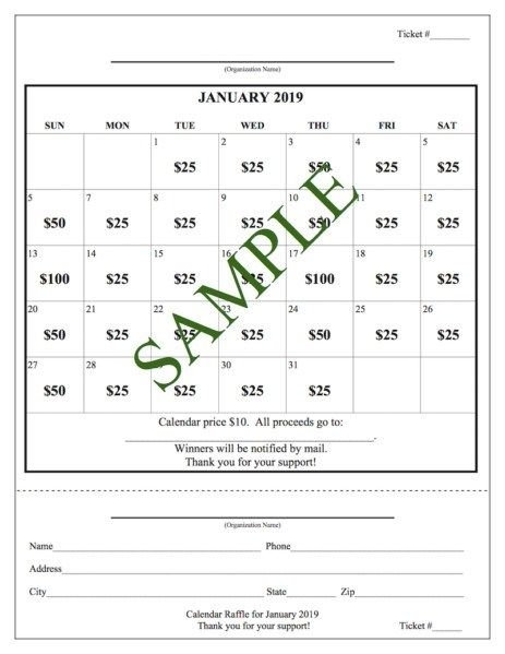 School Fundraiser: Cash Calendar Raffle | School Fundraisers, School Calendar, Fundraising