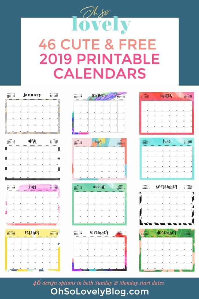 The Best 2019 Free Printable Calendars - The Craft Patch