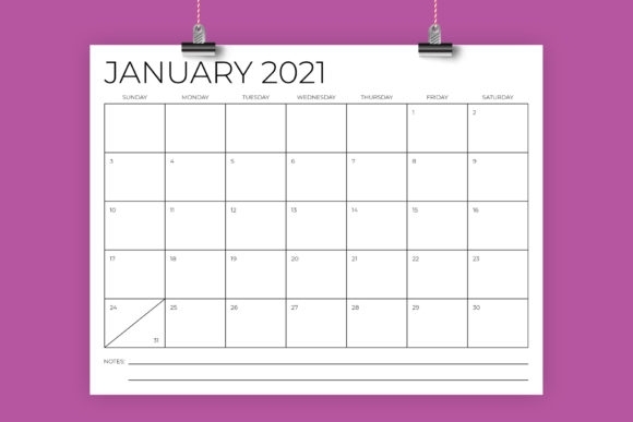 Vertical 8.5 X 11 Inch 2021 Calendar (Graphic) By Running With Foxes · Creative Fabrica
