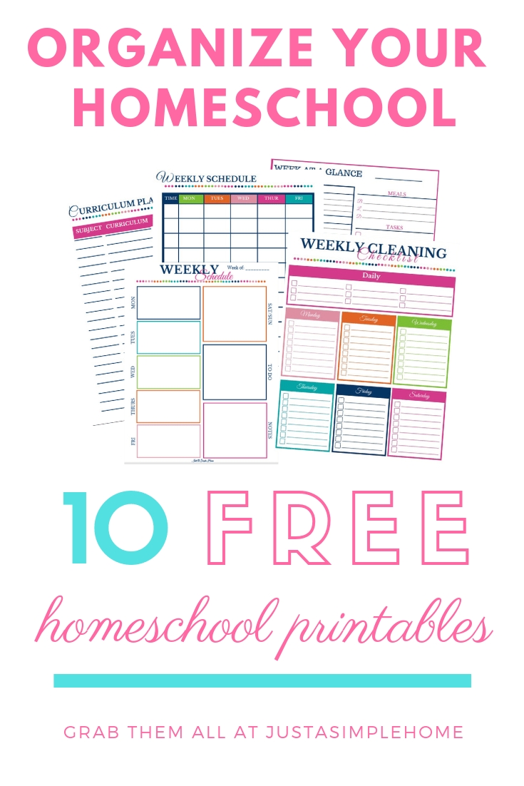 10 Days Of Homeschool Printables - Just A Simple Home