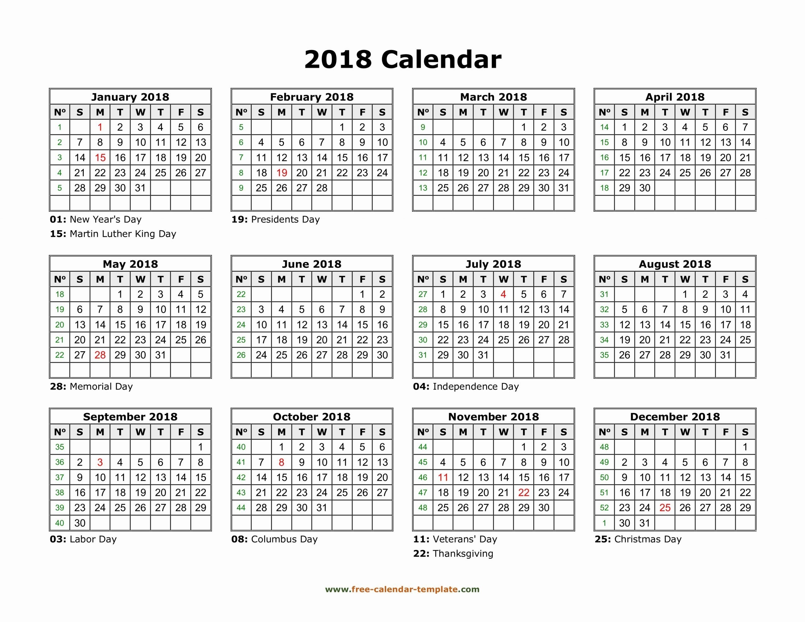 11×17 Printable Calendar In 2020 | Calendar Template, 2018