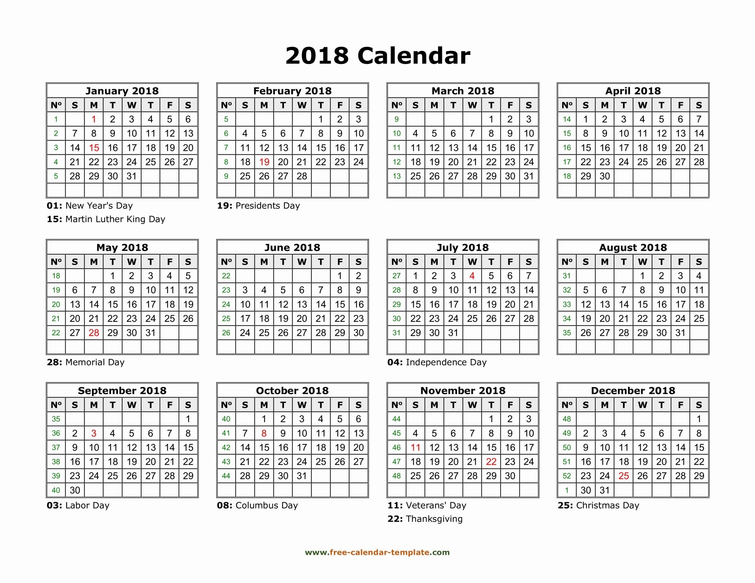 11×17 Printable Calendar In 2020 | Calendar Template, 2018