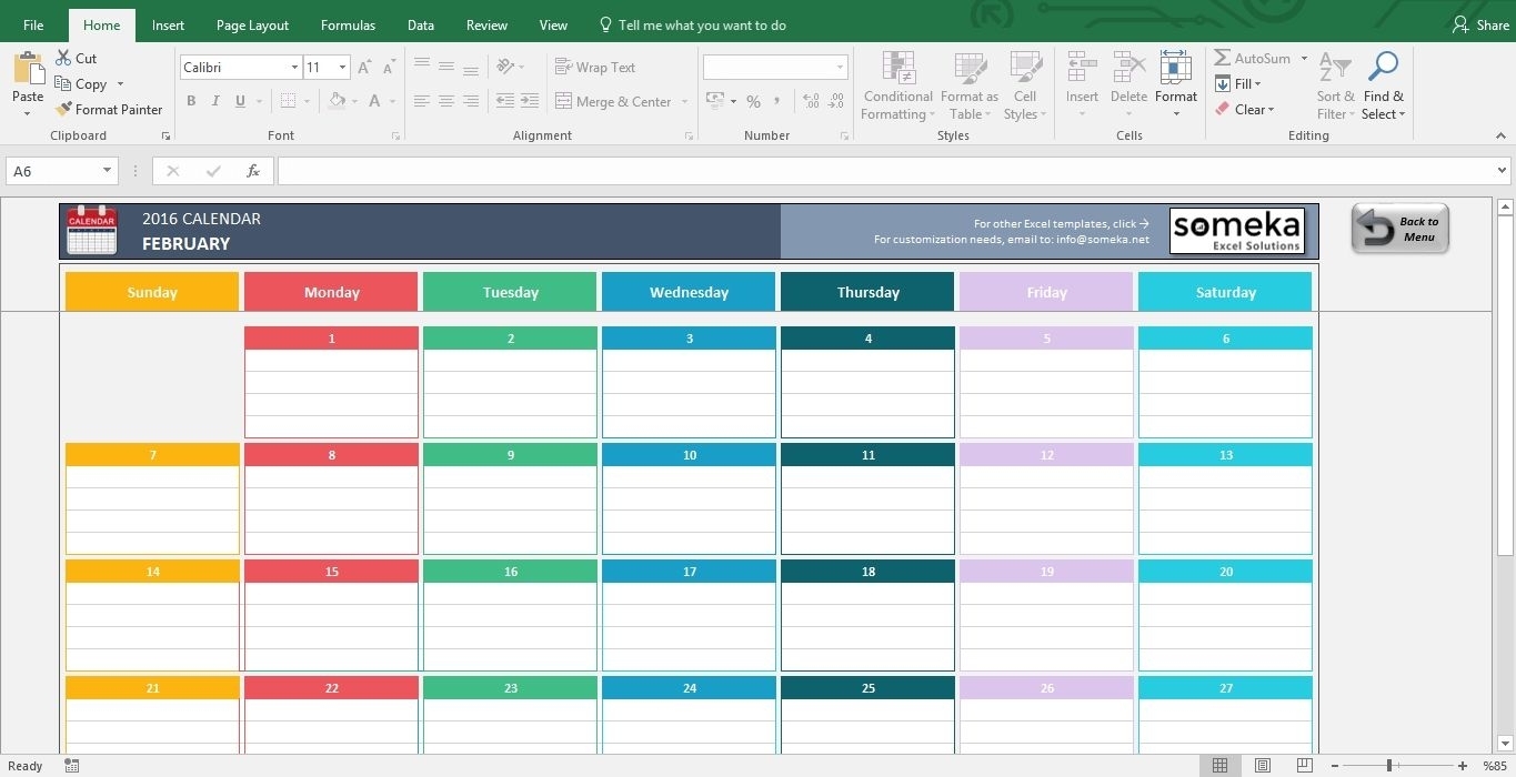 12 Month Training Calendar Template | Excel Calendar