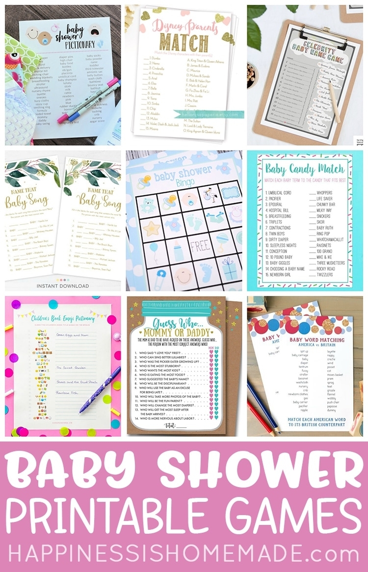 18 Printable Baby Shower Games - Happiness Is Homemade