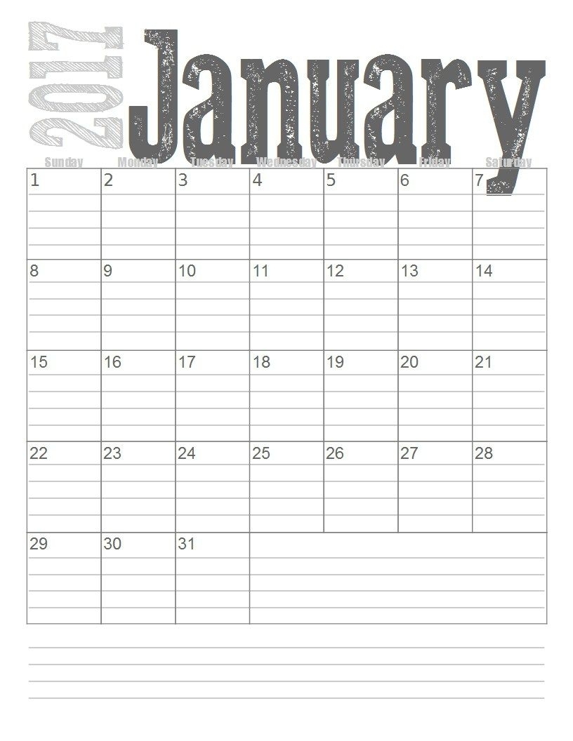 2017-Calendars-Bold1 | Monthly Calendar Printable, Free