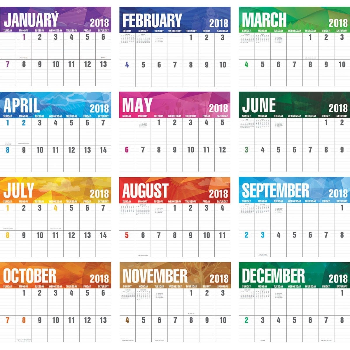 Printable Calendar With Big Blocks | Calendar Template 2024-2025