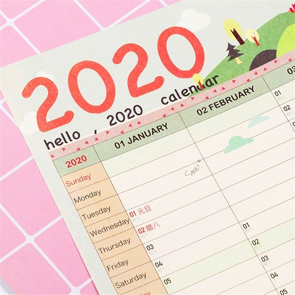 2020 Wall Calendar 365 Days Countdown Diary Calendar Learning Schedule  Periodic Planner Project Countdown Record