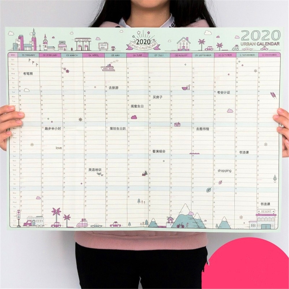 2020 Wall Calendar 365 Days Countdown Diary Calendar Learning Schedule  Periodic Planner Project Countdown Record