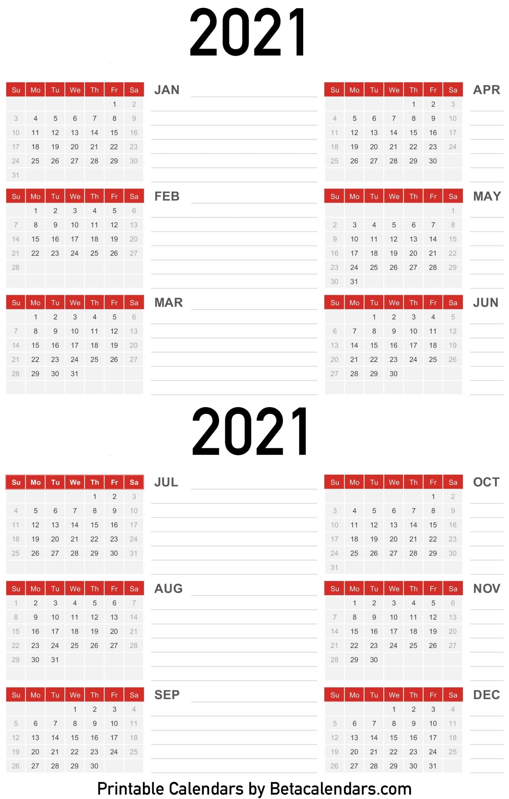 2021 Calendar - Beta Calendars