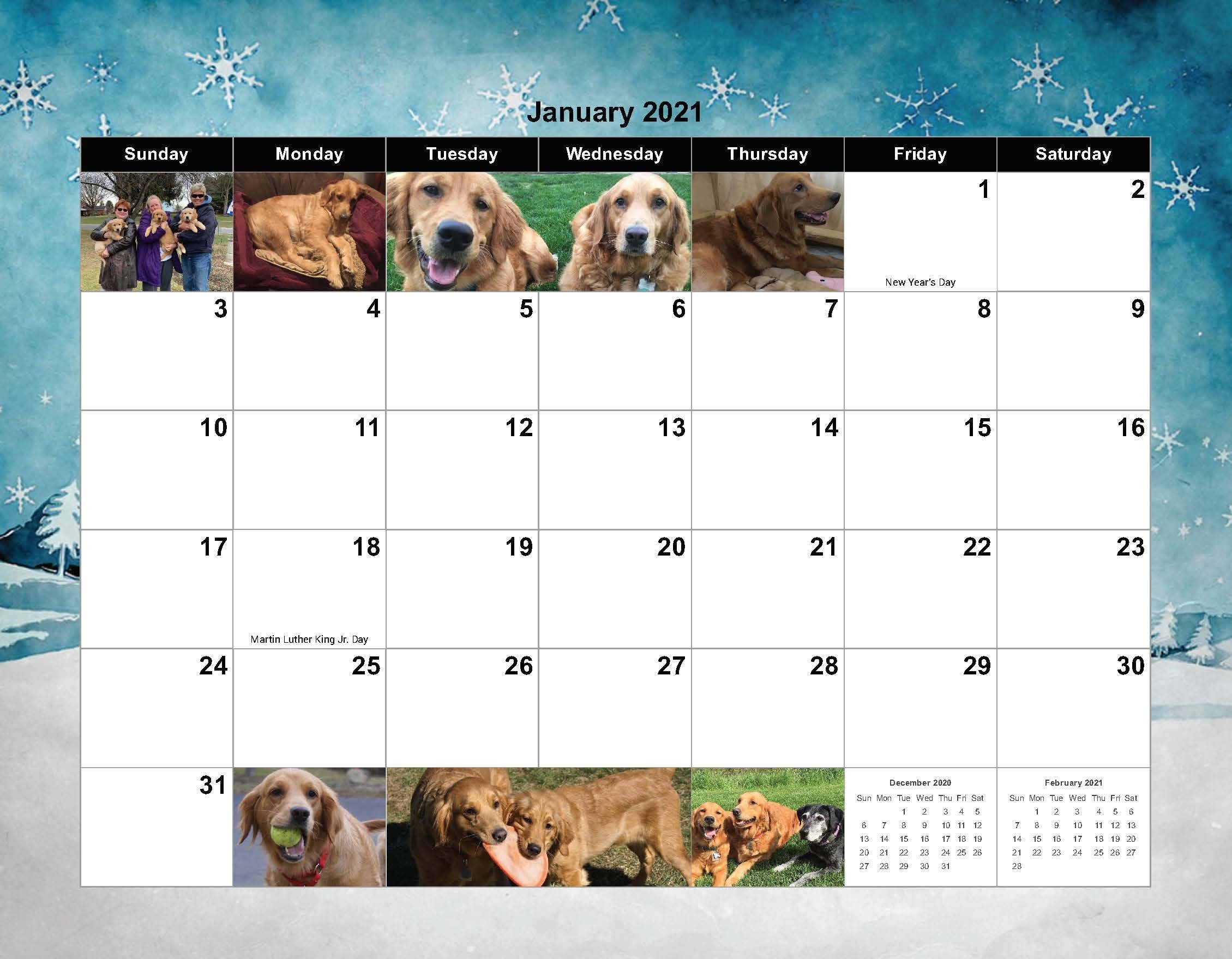 2021 Calendar | Goldheart Golden Retriever Rescue