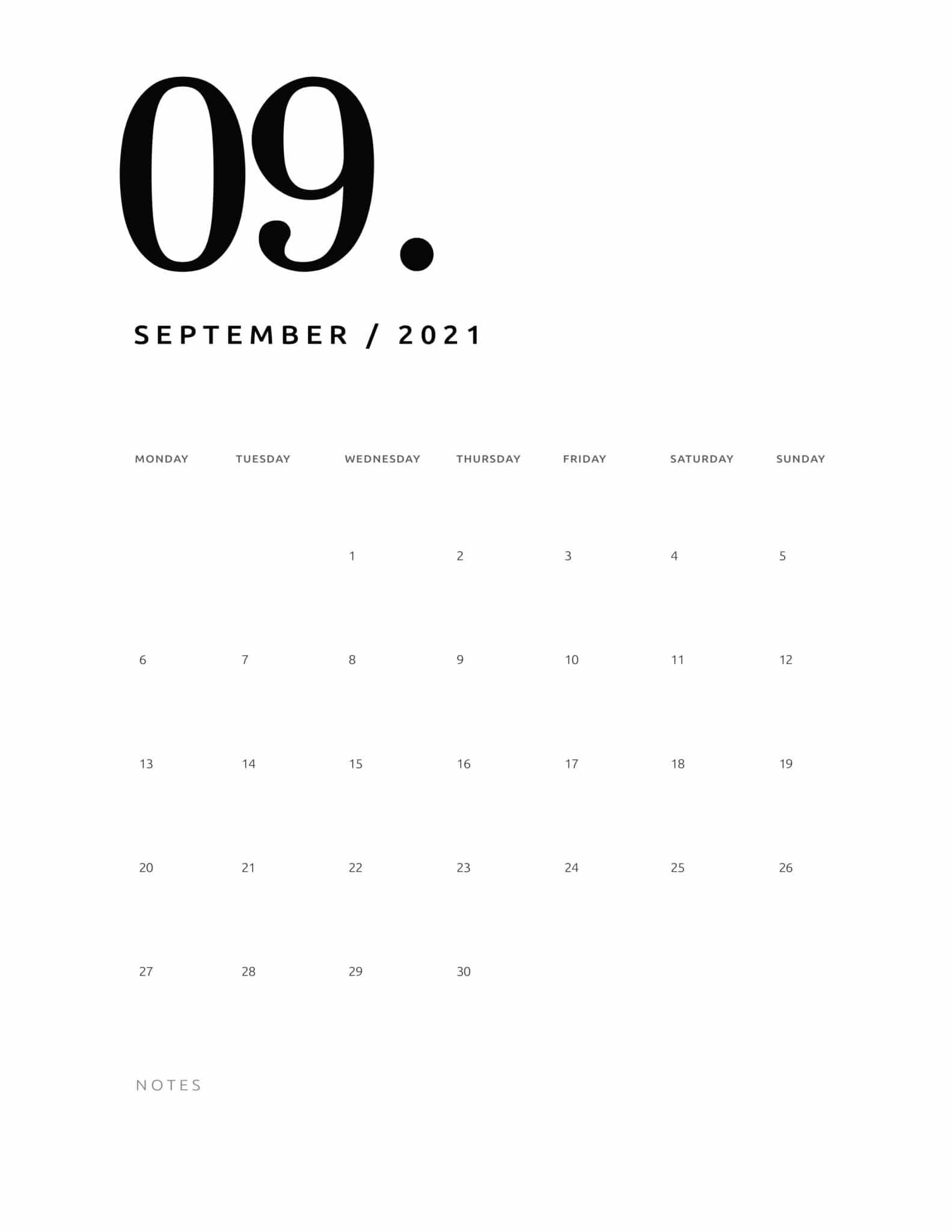 2021 Calendar, Print Calendar, Blank Monthly Calendar Template