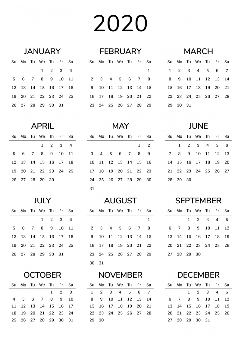 2021 Printable Calendar
