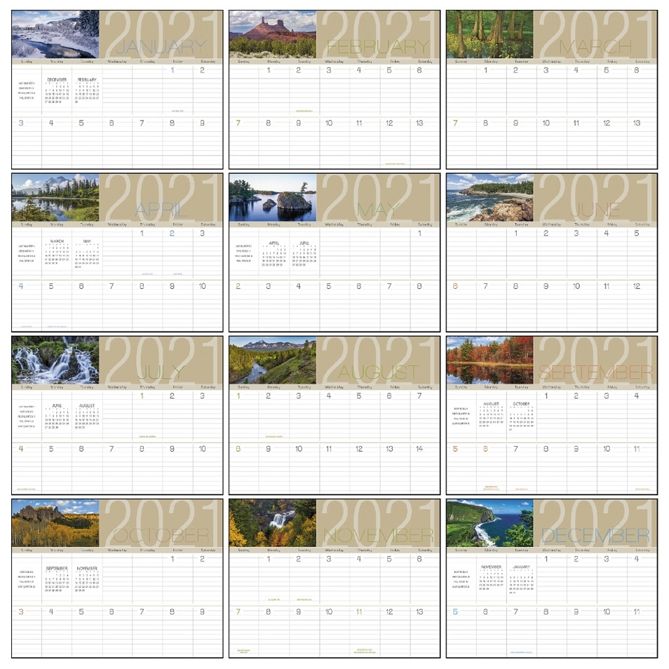 2021 Scenes Of America Big Memo Block Calendar | 11&quot; X 19