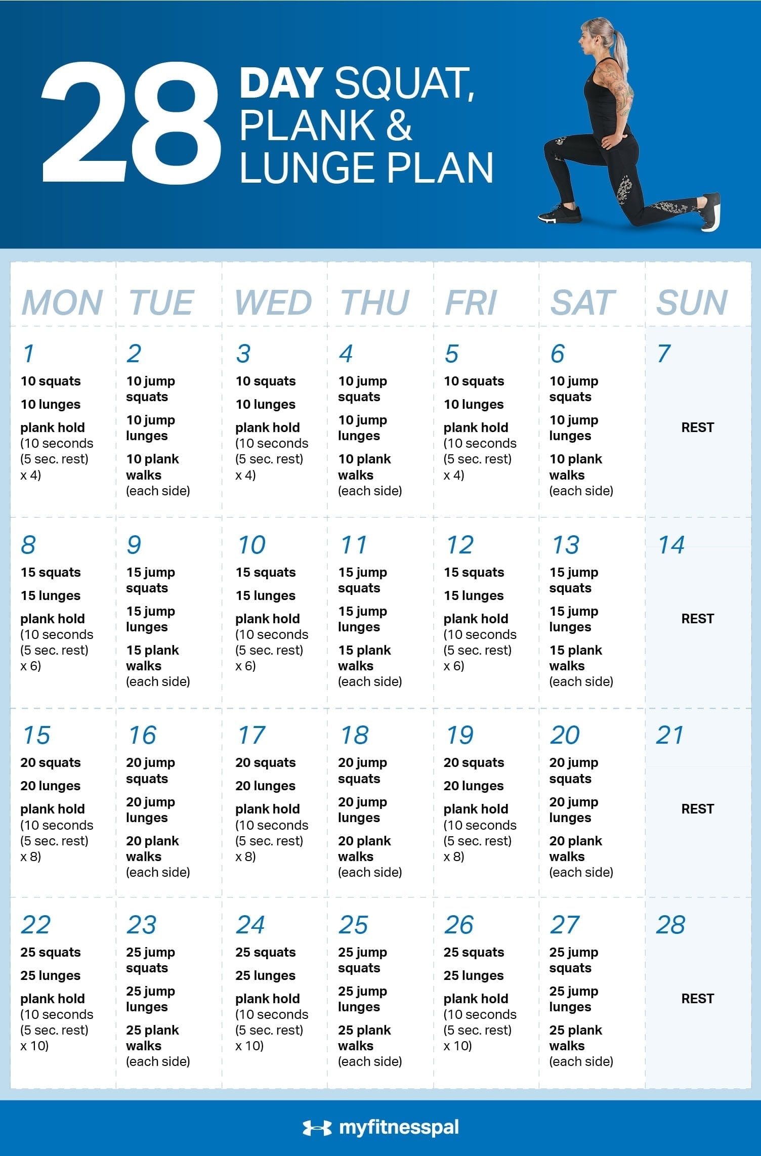 30 Day Squat Challenge Printable Pdf Calendar Template 2021 5