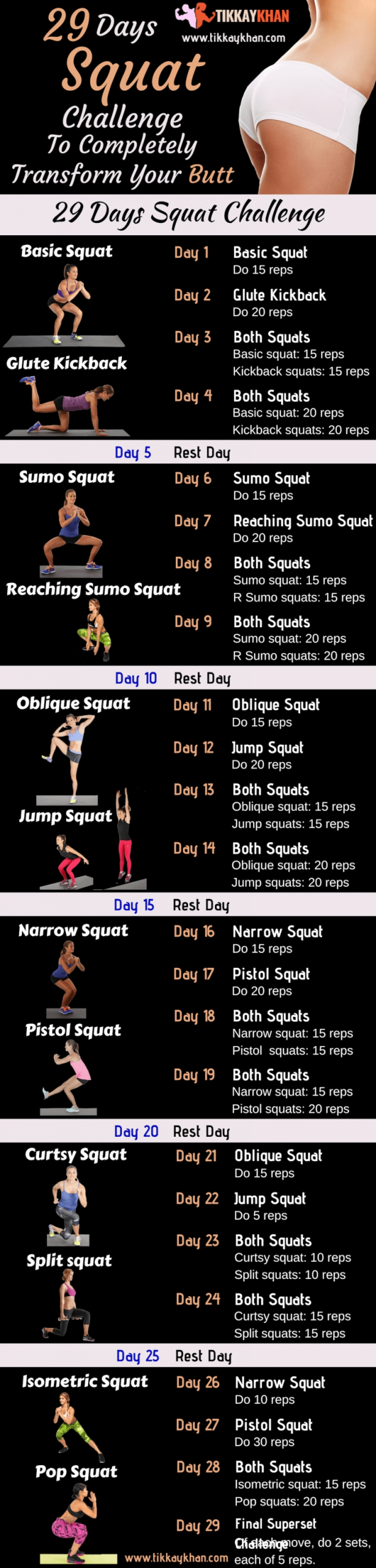 Squat Challenge Women | Calendar Template 2023