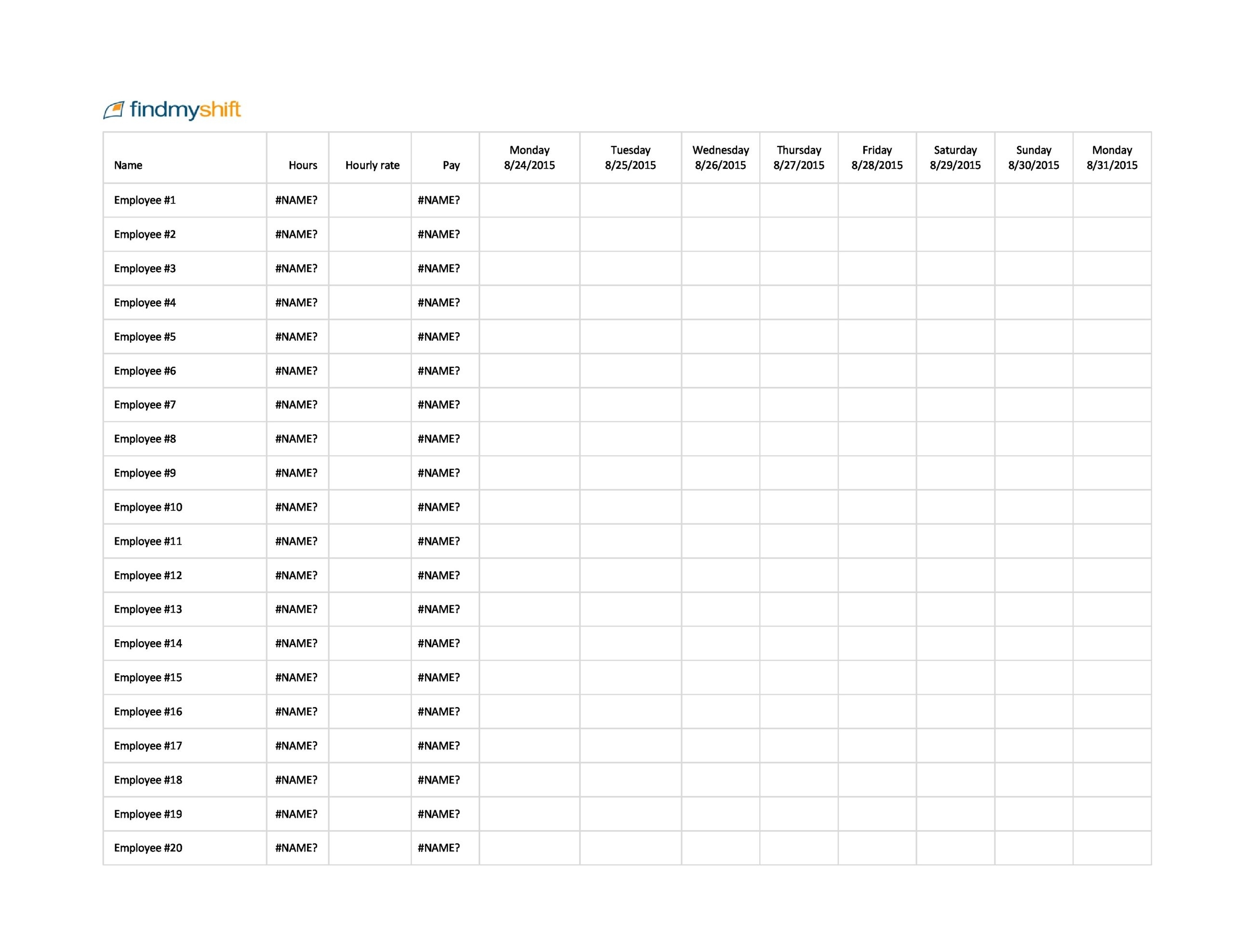 40 Free Employee Schedule Templates (Excel &amp; Word) ᐅ