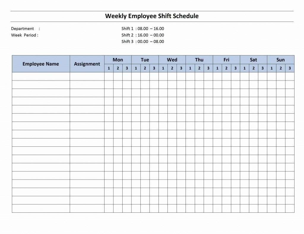 7 Day Employee Schedule Template | Blank Calendar Template 7