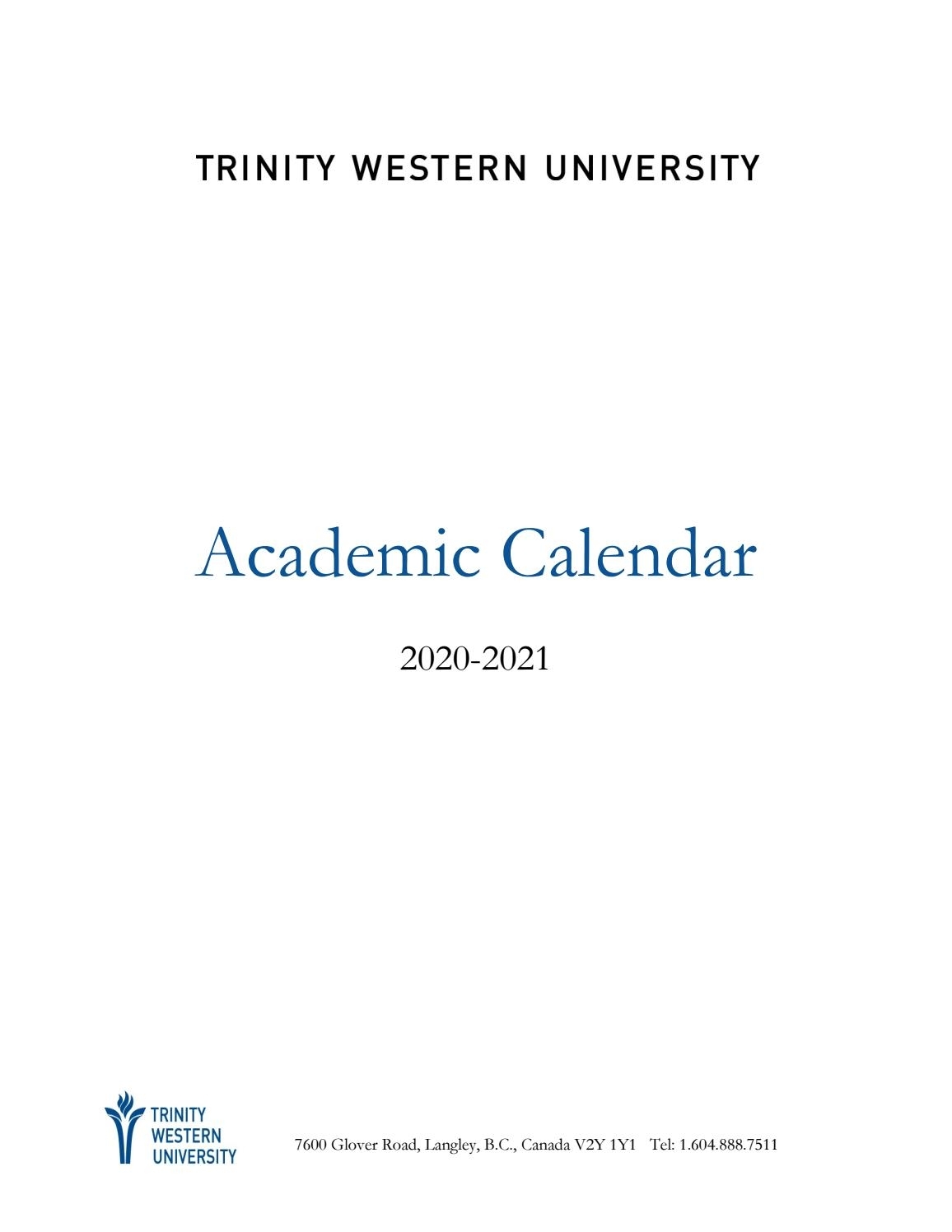 Academic Calendar 2020-21 By Twu - Issuu