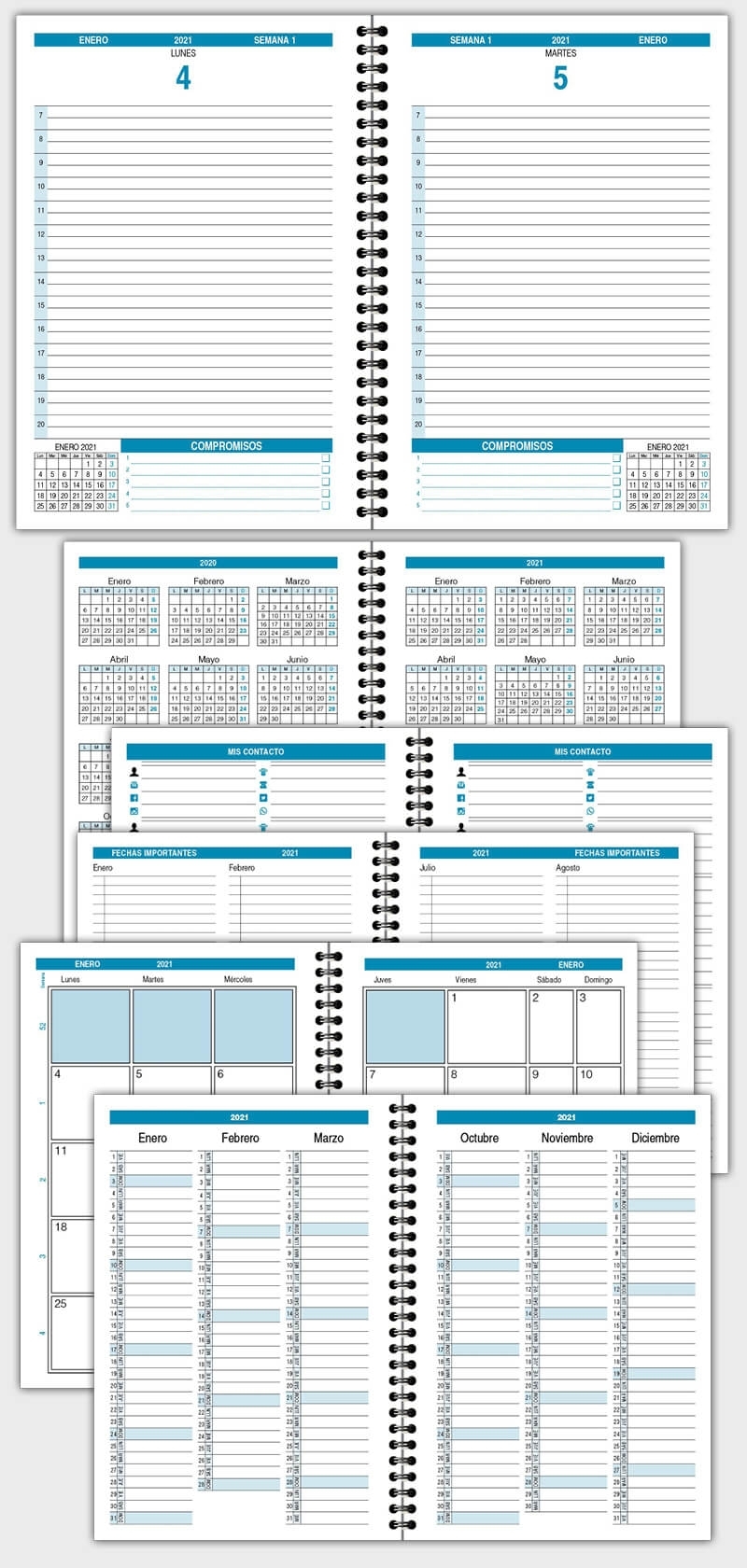 Agenda Diaria Para 2021 En Archivo De Plantilla Modelo Atd01