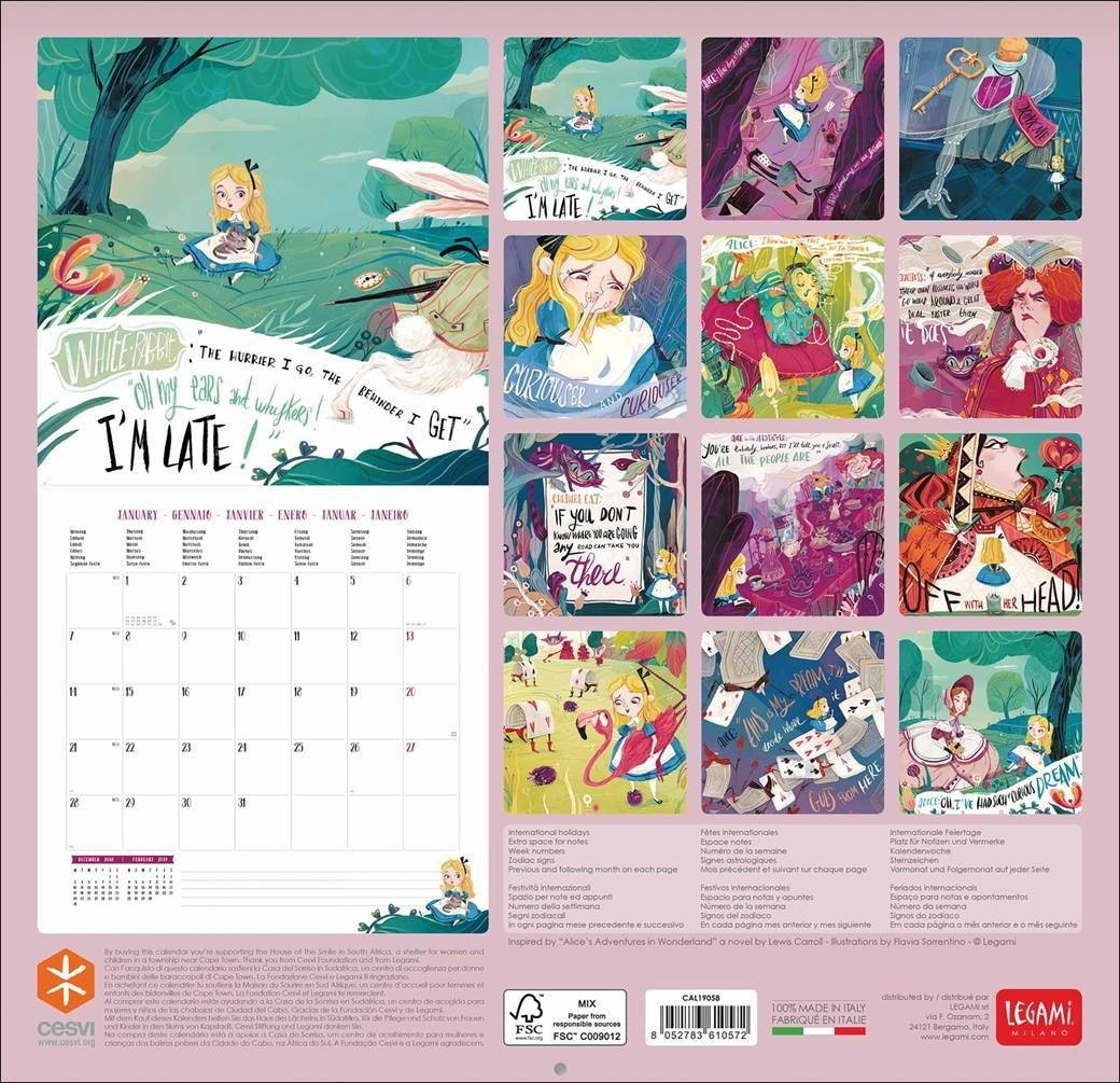 Alice In Wonderland Calendar 2019 - Calendar Club Uk In 2020