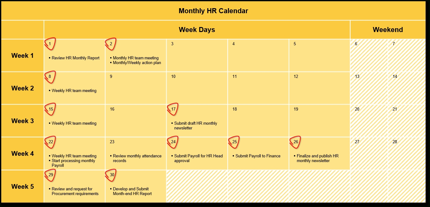 An Hr Calendar … Why Not? | Handover Consulting