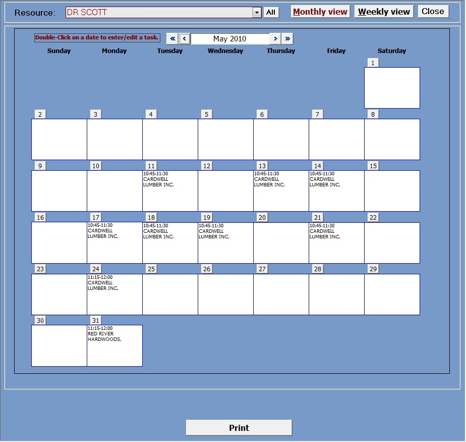 Appointment Planner|Ms Access Templates