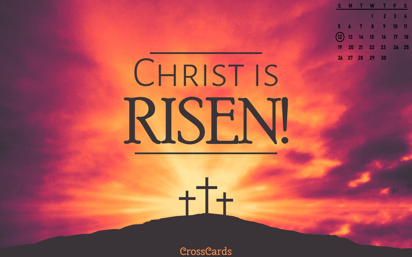 April 2020 - Christ Is Risen! Desktop Calendar- Free April