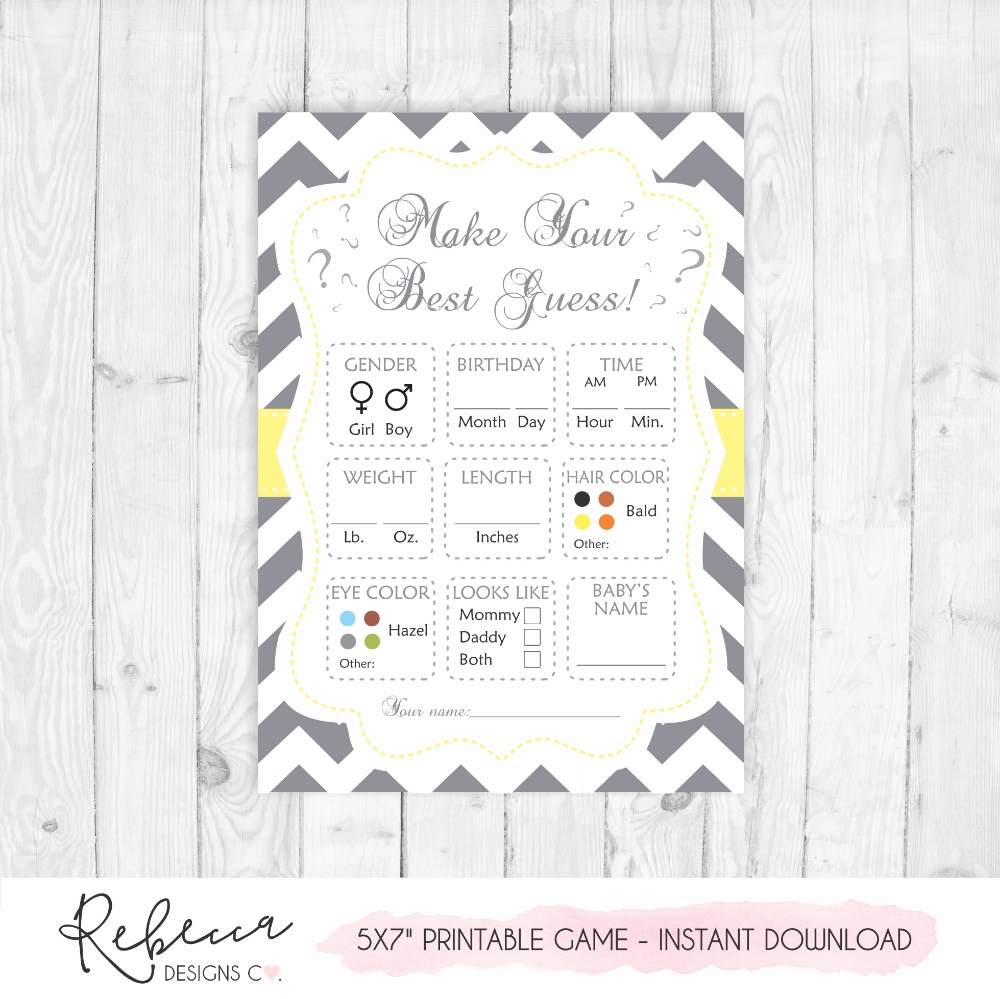 Baby Shower Game Printable Guess The Baby&#039;S Weight Baby