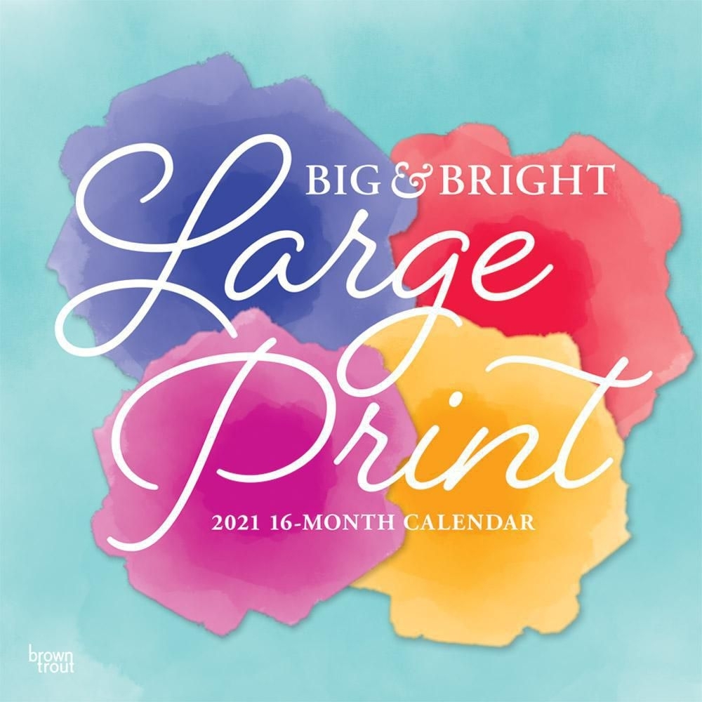 Big &amp; Bright Large Print 2021 12 X 12 Inch Monthly Square Wall Calendar,  Easy To See With Large Font