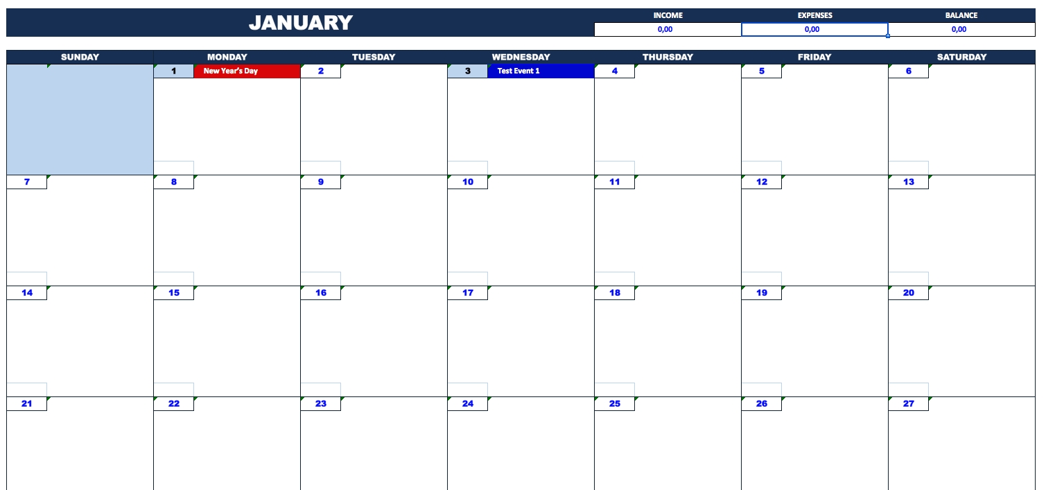 Calendar Template For Bill Paying Calendar Template 2023