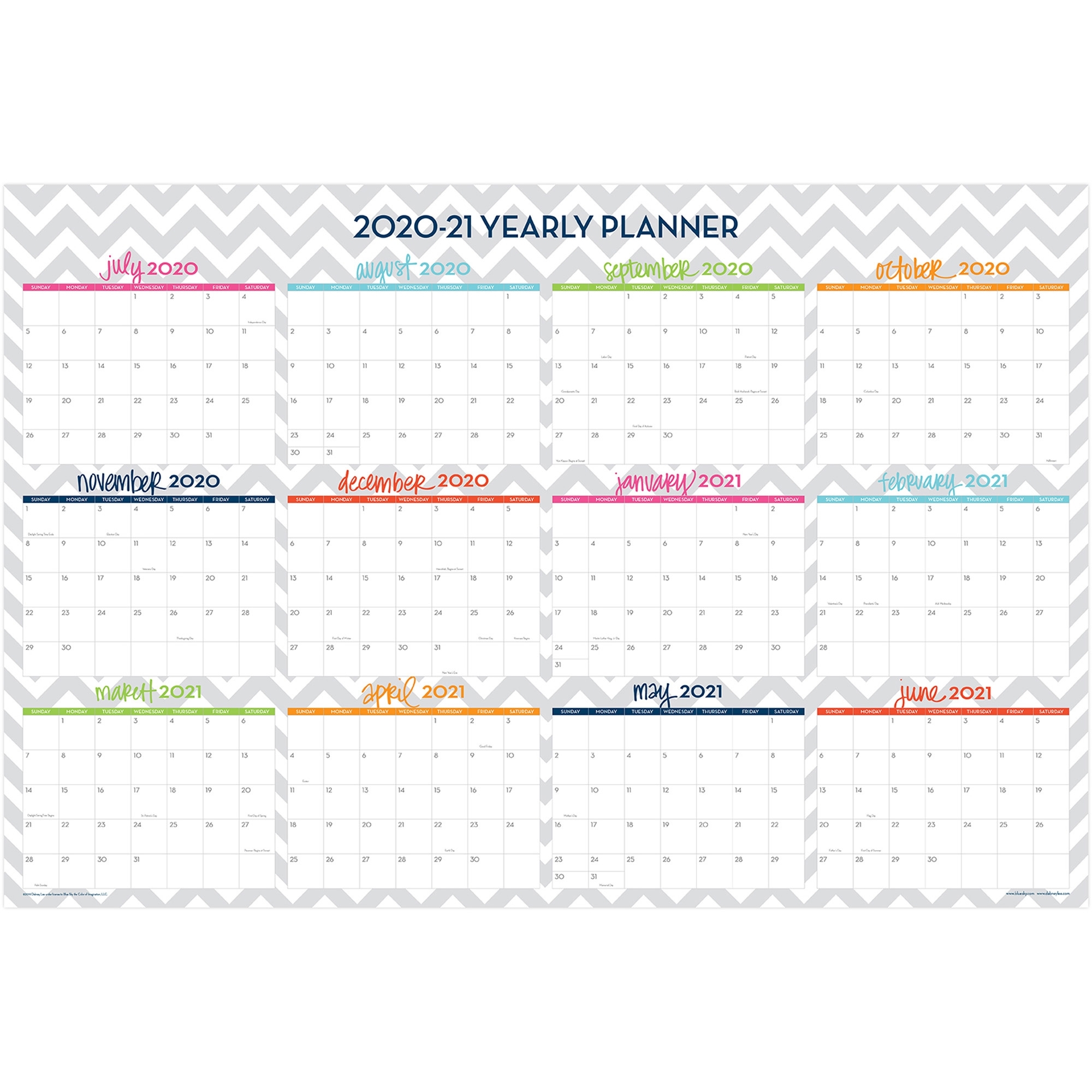 Blue Sky Dabney Lee Large Erasable Wall Calendar - Julian