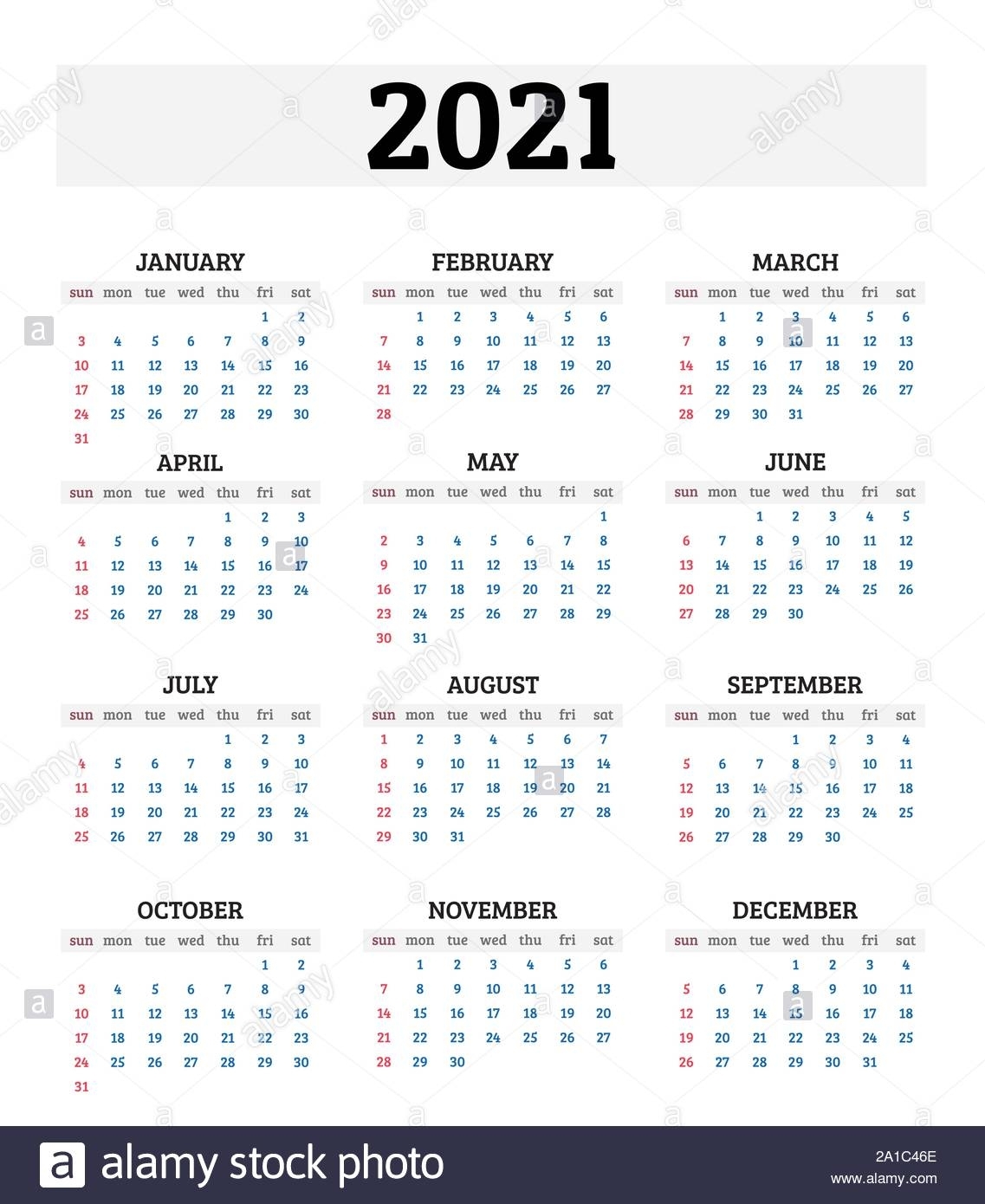 Calendar 2021 High Resolution Stock Photography And Images