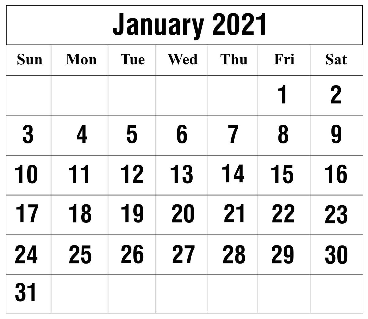 Calendar For January 2021 Project | 2021 Calendar, Calendar