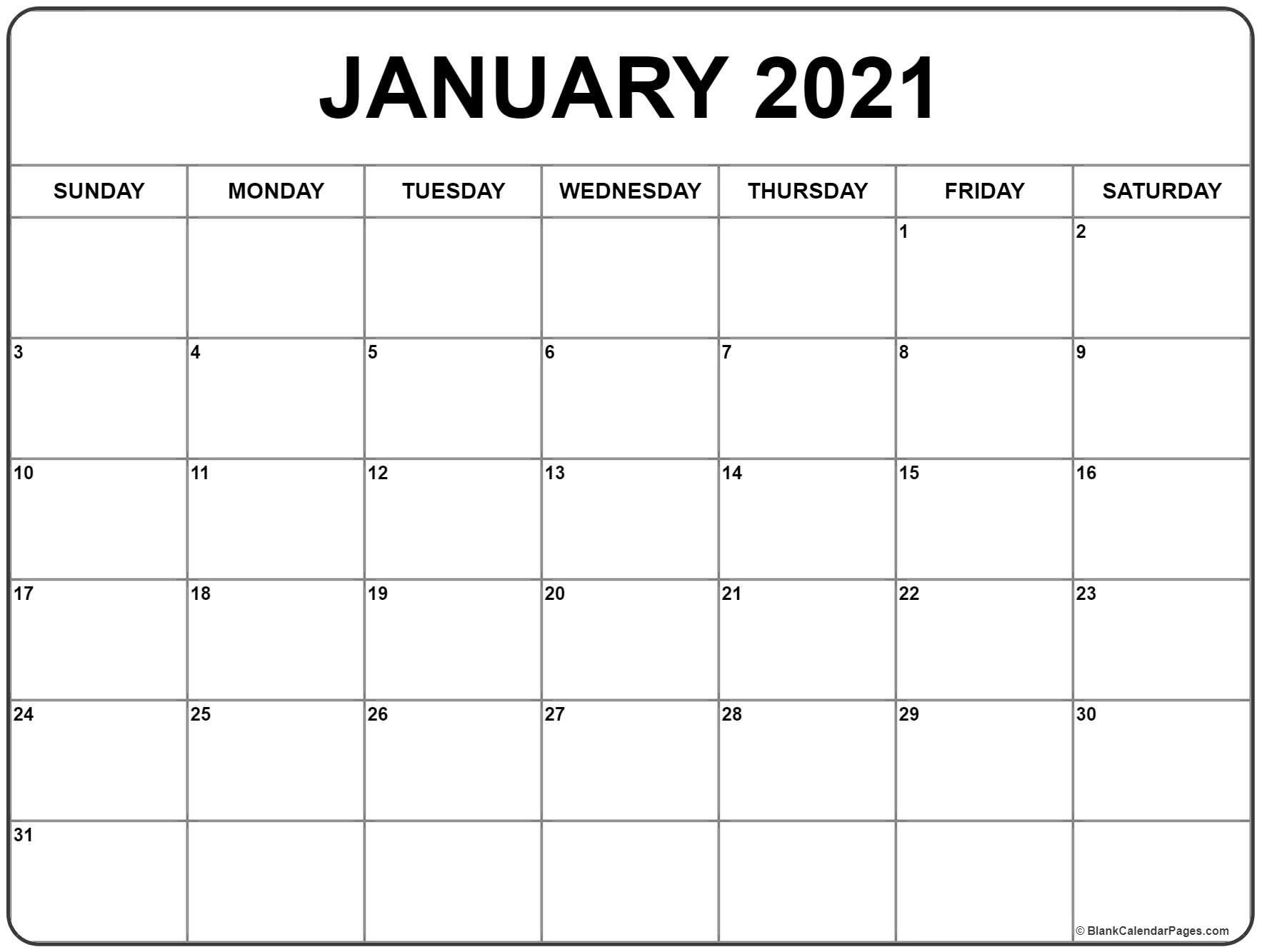 Calendar January 2021 Printable In 2020 | Print Calendar