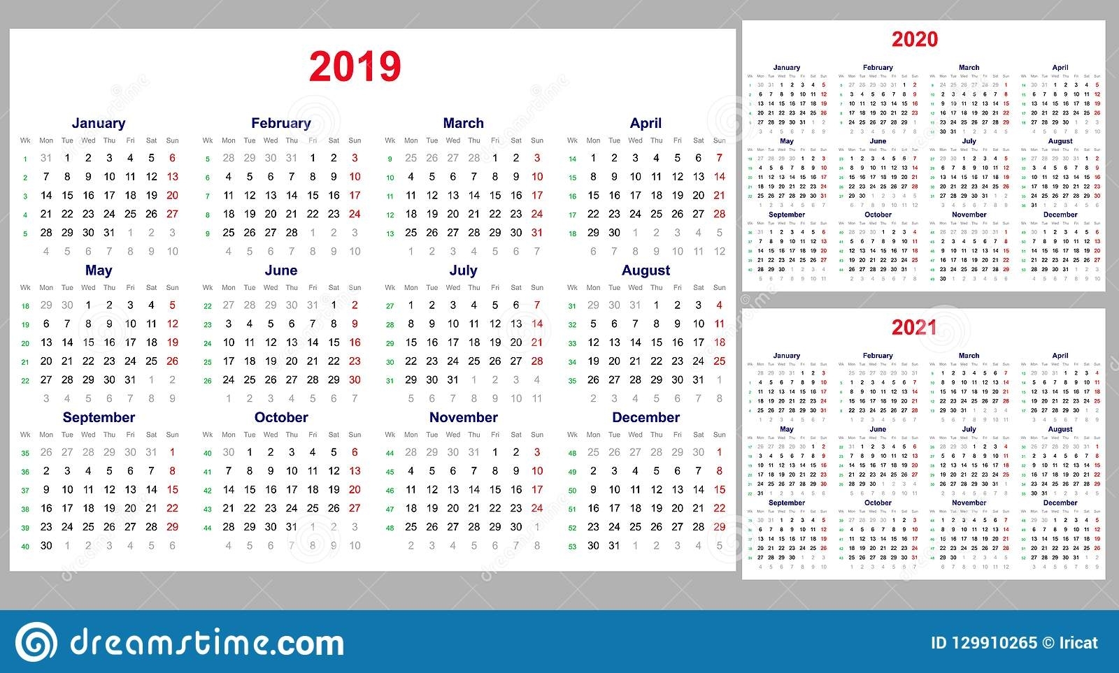 Calendario 2020 X Semanas - Calendario 2019