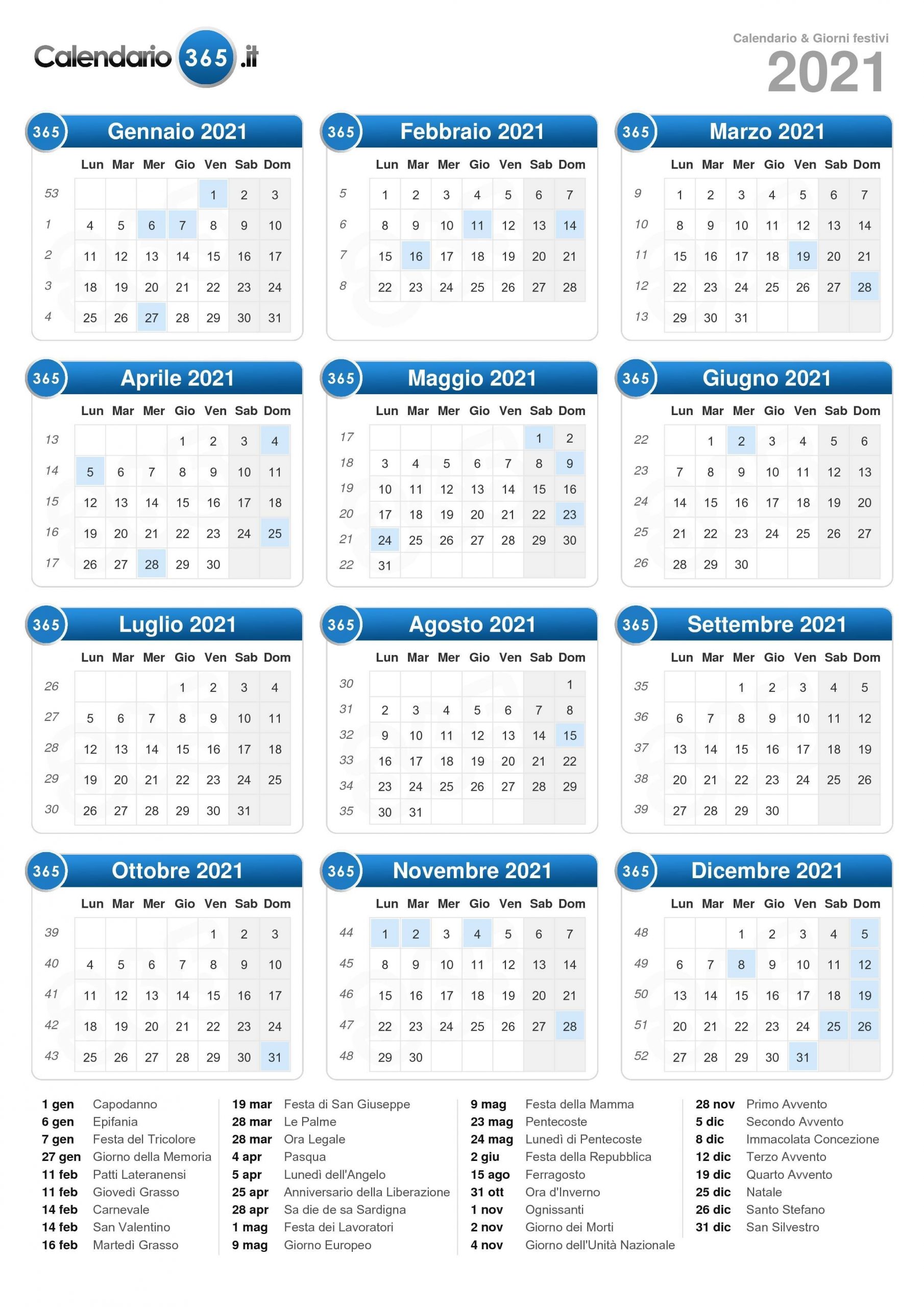 Calendario 2021