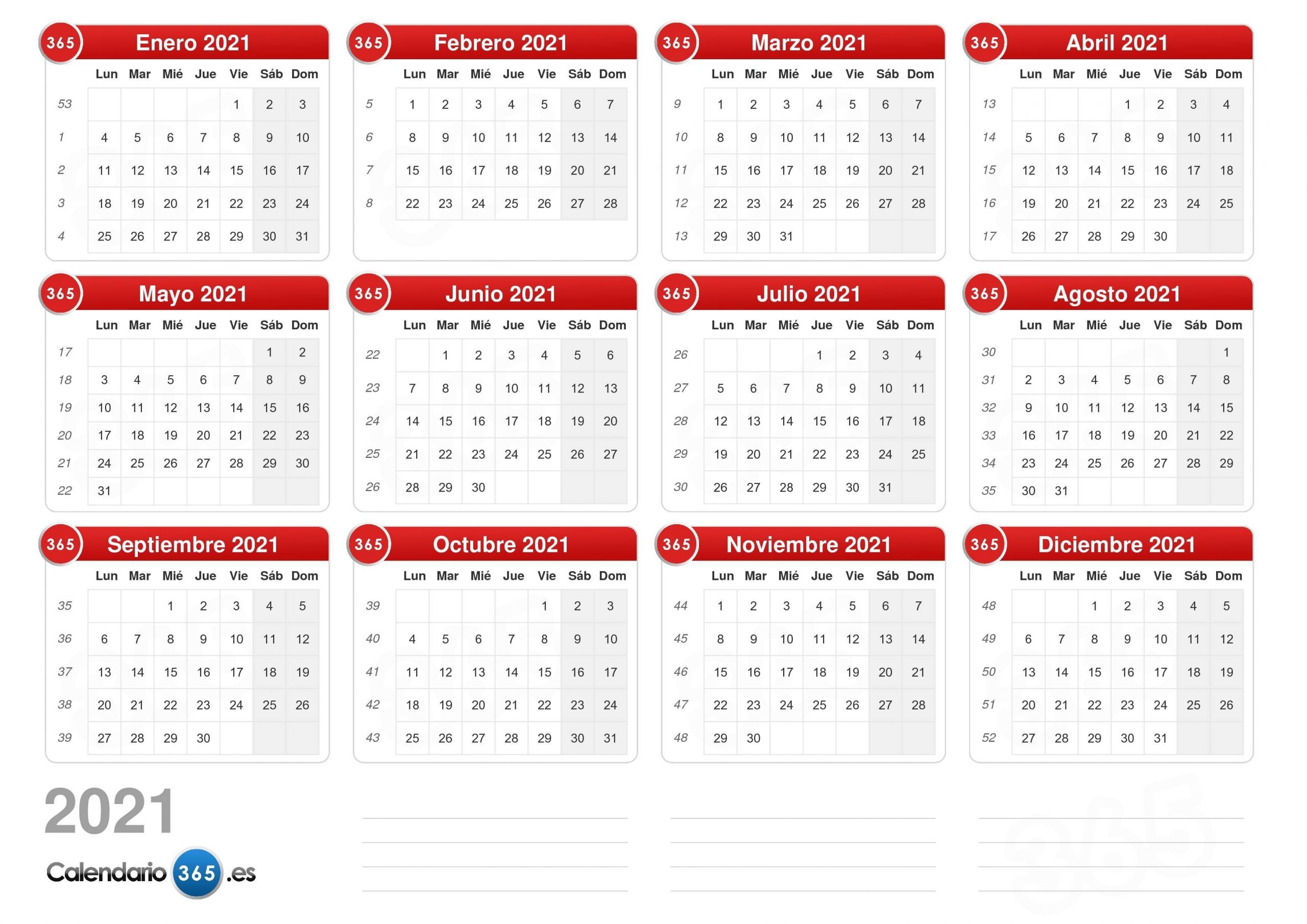 Calendario 2021