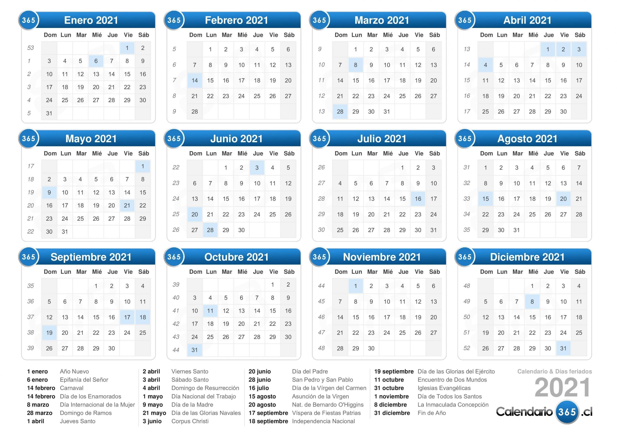 Calendario 2021