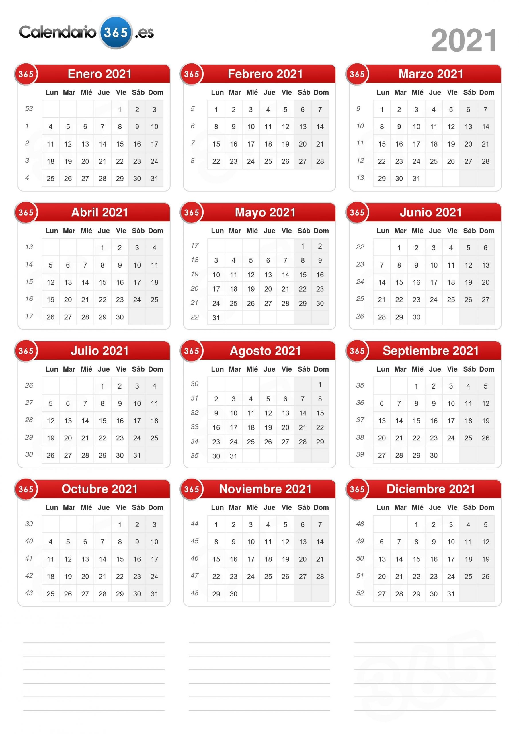 Calendario 2021
