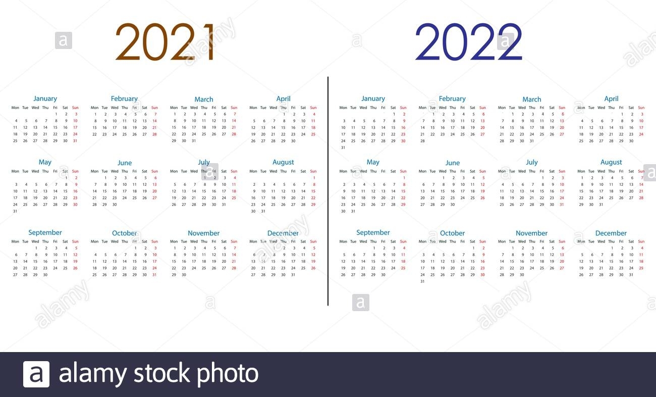 Calendario 2021 2022 Imágenes Recortadas De Stock - Alamy