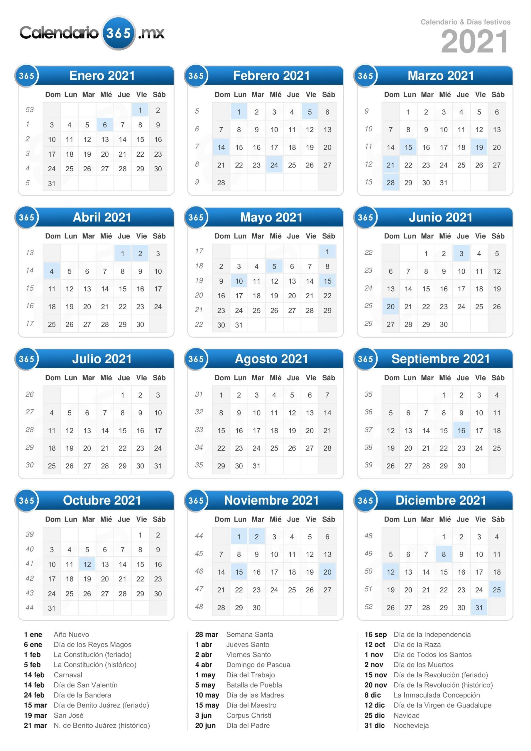 Calendario 2021