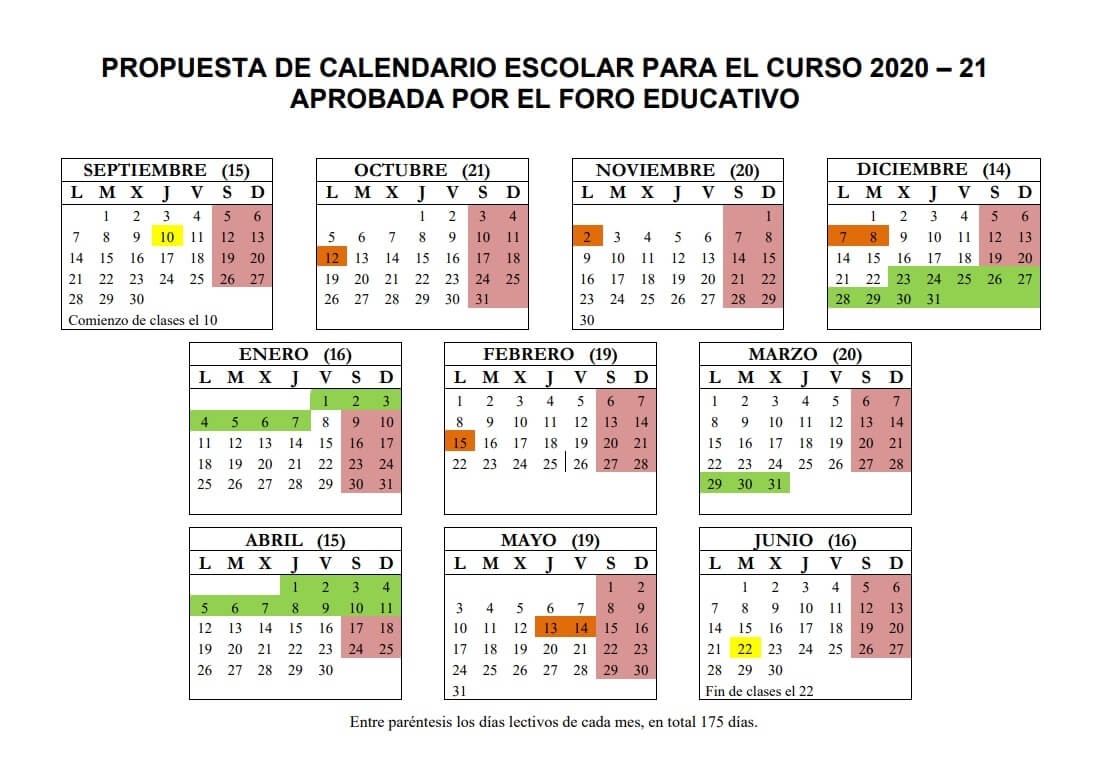 Calendario Escolar 2020-2021 En Ceuta ?️?‍? ?️☀️