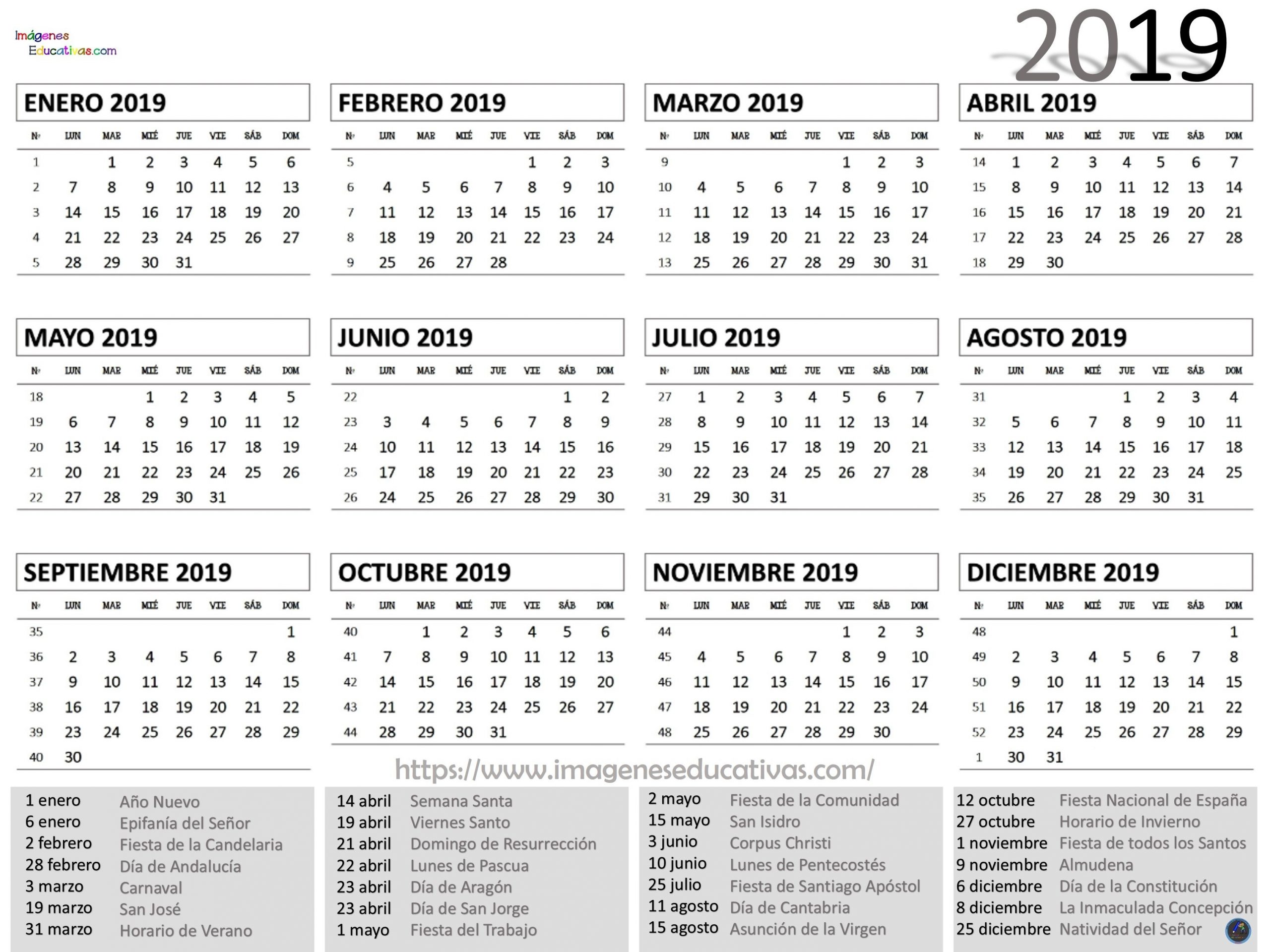 Calendario Juliano 2020 Para Imprimir - Calendario 2019