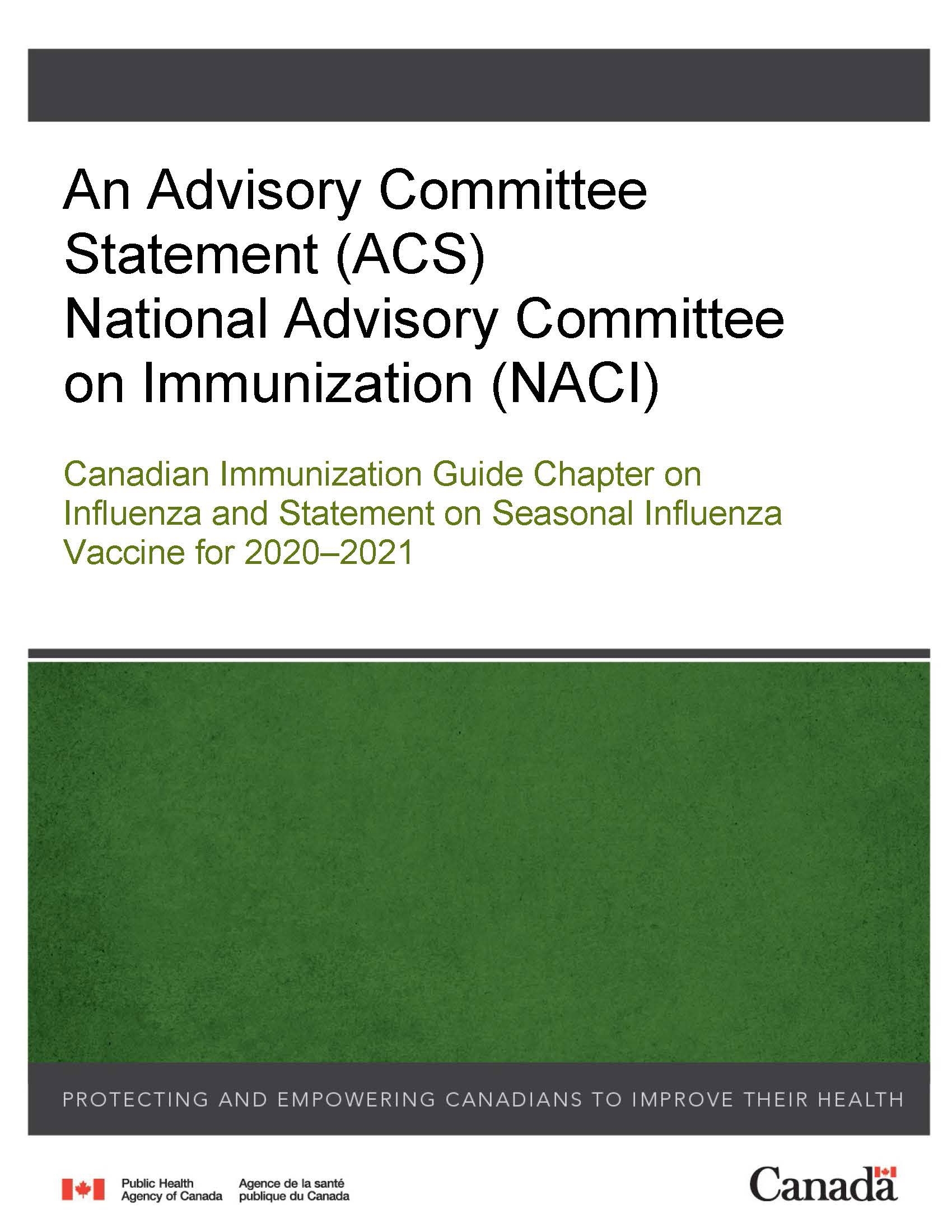 Canadian Immunization Guide Chapter On Influenza And