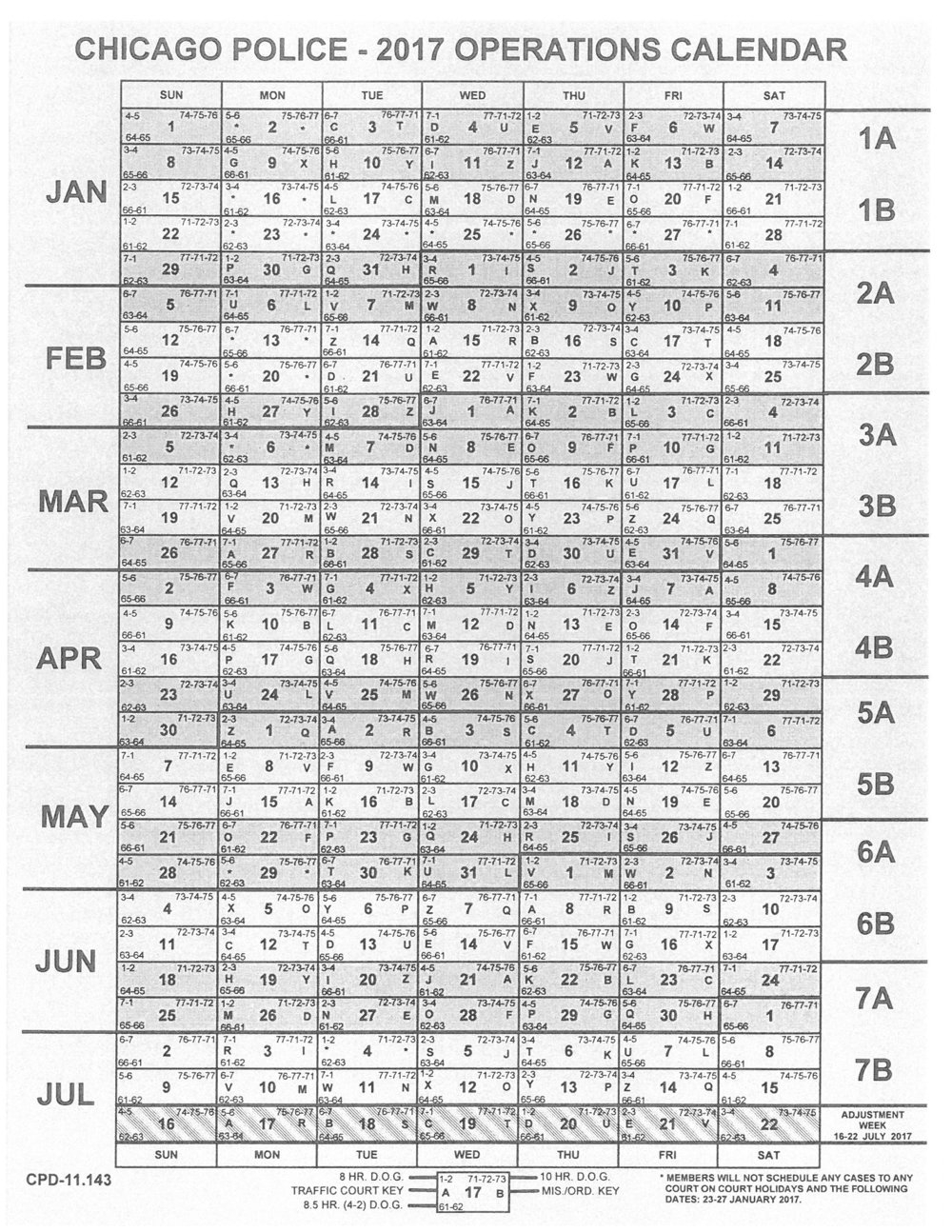 Chicago Police 2017 Operations Calendar — Fraternal Order Of