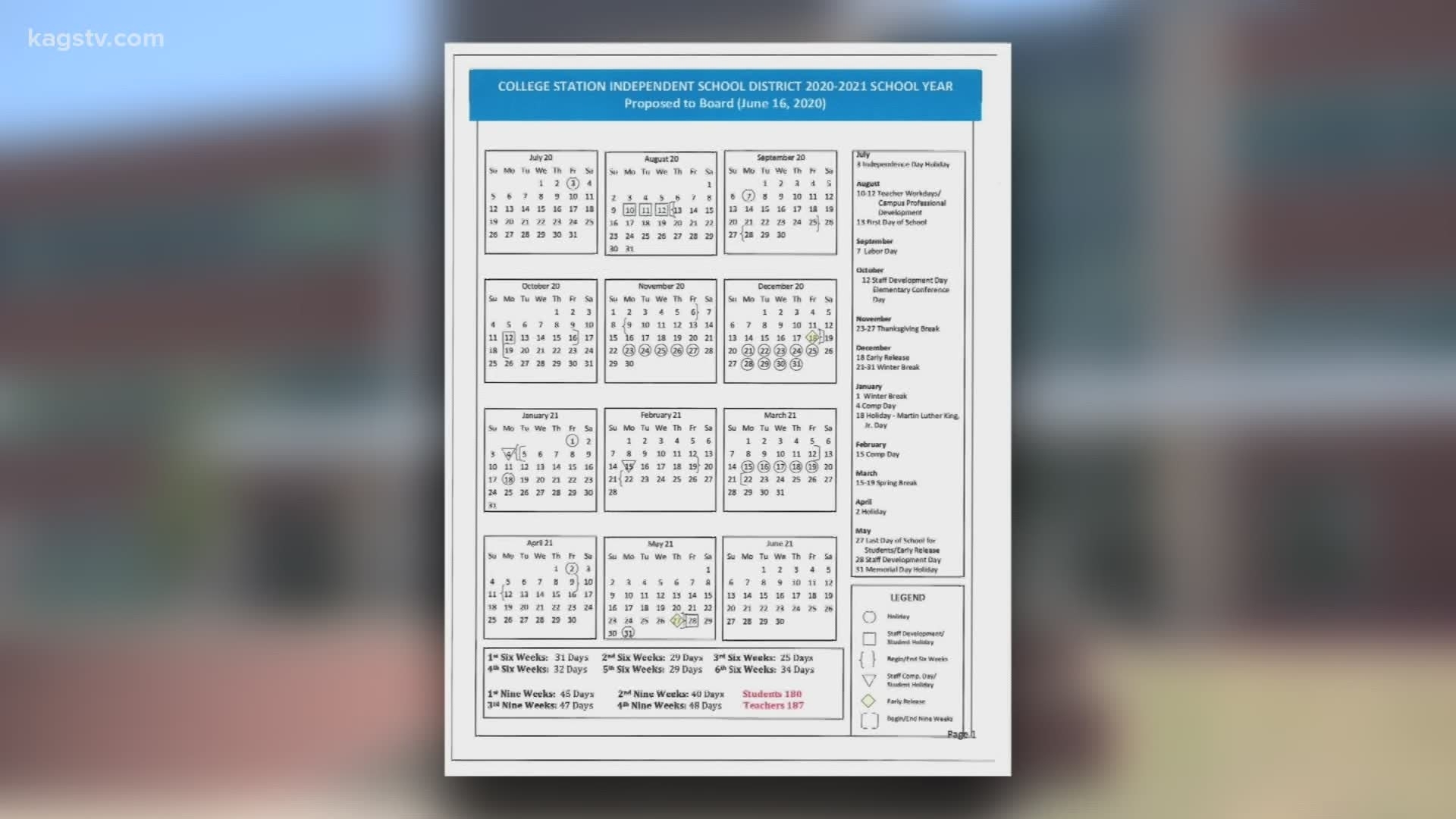 College Station Isd Adds More Days To 2020-2021 Calendar