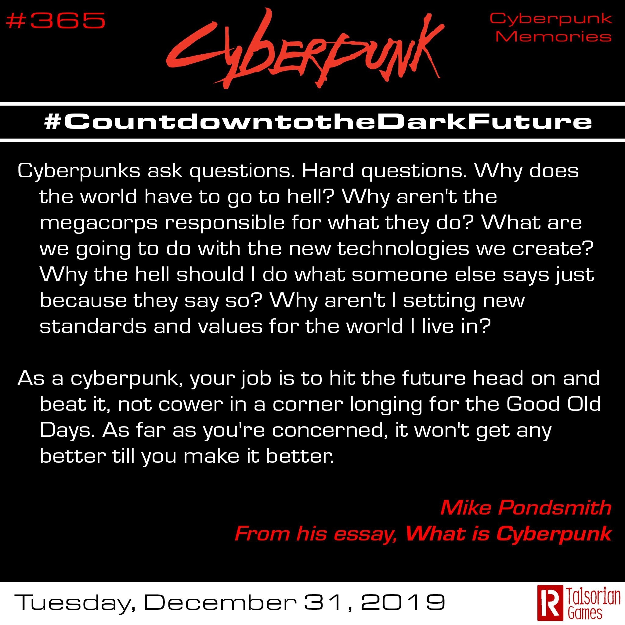 Countdown To The Dark Future (365 Days Of Cyberpunk Facts