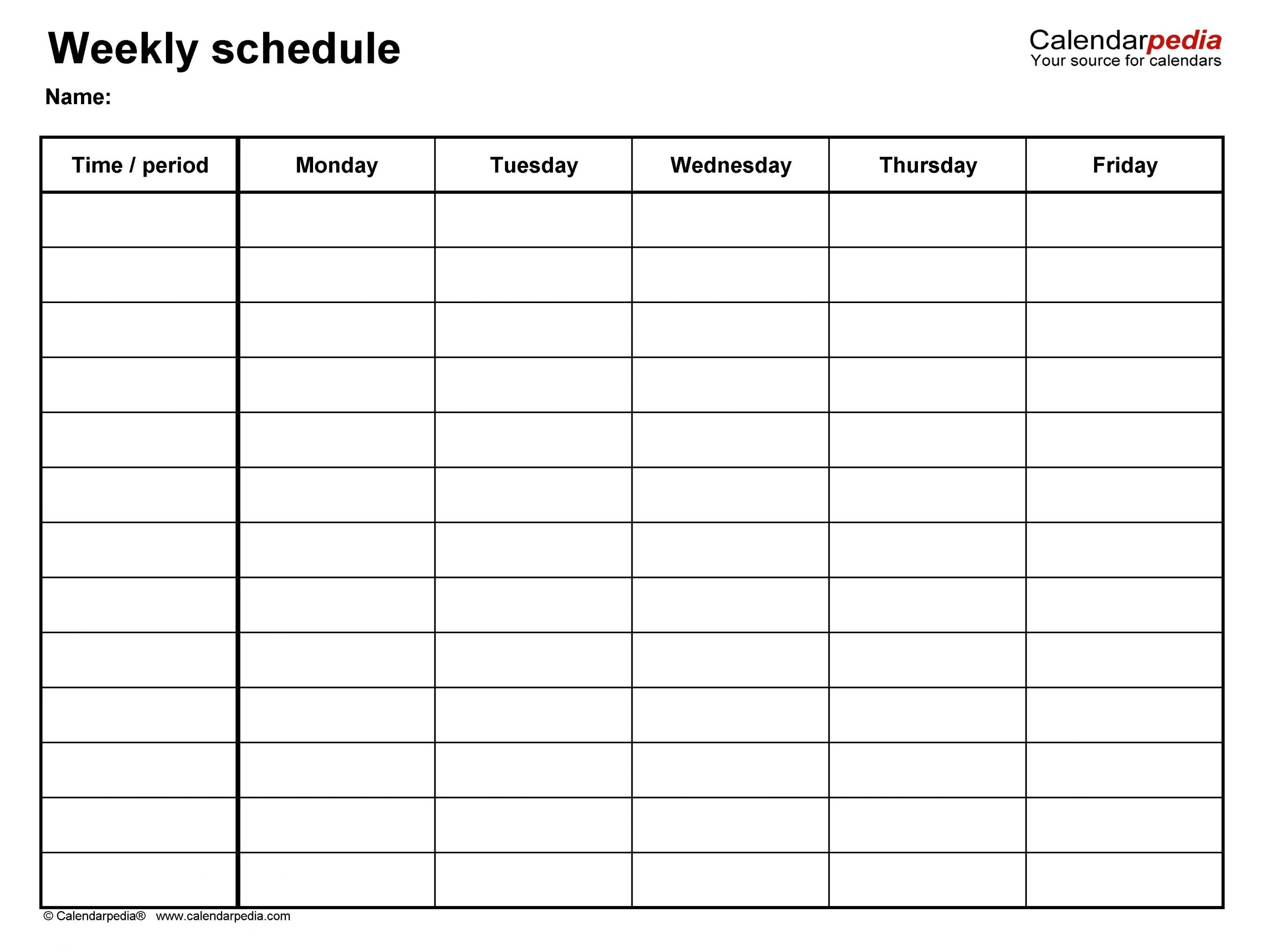 Create Your Free Printable Monday Sunday Schedule In 2020